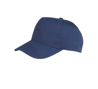 (One Size, Navy Blue) Result Unisex Core Boston 5 Panel Printers Baseball Cap (Pack of 2)