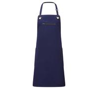 (One Size, Navy/Camel) Premier Unisex Adult Barley Sustainable Contrast Stitching Full Apron