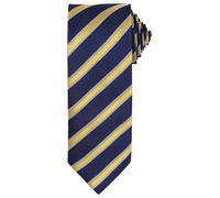 Premier Mens Stripe Waffle Tie (Navy/Gold) - One Size