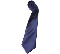 Premier Men's Plain Satin Tie (Narrow Blade) Pack of 2 in Navy Premier Navy One Size