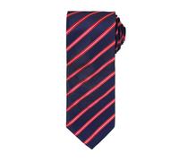 (One Size, Navy/Red) Premier Mens Stripe Tie