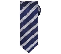 (One Size, Navy/Silver) Premier Mens Stripe Waffle Tie