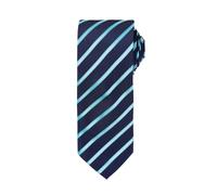 (One Size, Navy/ Turquoise) Premier Mens Sports Stripe Pattern Formal Work Tie