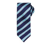 (One Size, Navy/ Turquoise) Premier Mens Waffle Stripe Formal Business Tie (Pack of 2)
