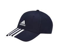 Adidas Mens 3 Stripes Cotton Twill Baseball Cap - Navy/White - One Size - Navy/White - 100% Cotton Twill