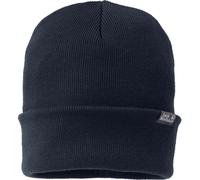 (One Size, Night Blue) Jack Wolfskin Unisex Ribbed Fine Knit Cuffed Winter Warm Beanie Hat