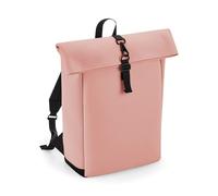 (One Size, Nude Pink) Bagbase Roll Top PU Backpack