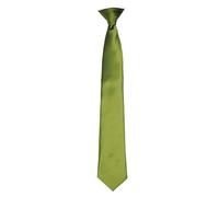 Premier Men's Colours Satin Clip Tie in Green Premier Green One Size