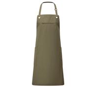 (One Size, Olive/Chestnut) Premier Unisex Adult Barley Sustainable Contrast Stitching Full Apron