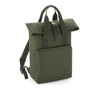 (One Size, Olive Green) BagBase Twin Handle Roll-Top Backpack