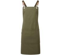 (One Size, Olive) Premier Cross Back Bib Apron