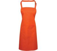 (One Size, Orange) Premier Unisex Adult Colours Pocket Full Apron