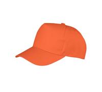 (One Size, Orange) Result Unisex Core Boston 5 Panel Printers Baseball Cap (Pack of 2)