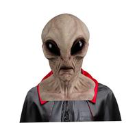 One Size Pale White Realistic Alien Mask, Adult Halloween Costume