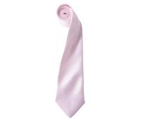 Premier Men's Plain Satin Tie (Narrow Blade) in Pink Premier Pink One Size