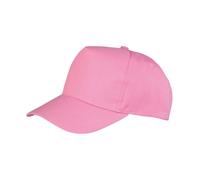 (One Size, Pink) Result Headwear Boston 5 Panel Polycotton Baseball Cap
