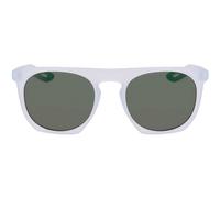 (One Size, Platinum/Green) Nike Flatspot XXII Wayfarer Round Logo Sunglasses