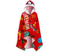 (One Size) Pokemon Hooded Towel Kids Pikachu Poncho Beachtowel Bath Towel Swimming Wrap
