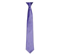 Premier Men's Colours Satin Clip Tie in Purple Premier Purple One Size