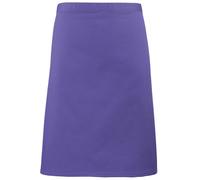 (One Size, Purple) Premier Ladies/Womens Mid-Length Apron (Pack of 2)