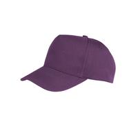 (One Size, Purple) Result Headwear Boston 5 Panel Polycotton Baseball Cap