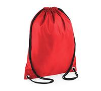 (One Size, Red) Bagbase Budget Drawstring Bag