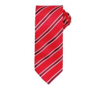 (One Size, Red/Burgundy) Premier Mens Stripe Waffle Tie
