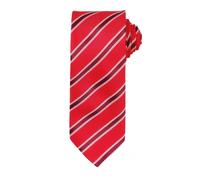 (One Size, Red/ Burgundy) Premier Mens Waffle Stripe Formal Business Tie