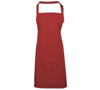 (One Size, Red) Premier Ladies/Womens Colours Bip Apron With Pocket / Workwear