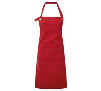 (One Size, Red) Premier Unisex Adult Cotton Canvas Pocket Apron
