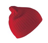 (One Size, Red) Result Unisex Double Knit Heavy Cotton Winter Beanie Hat