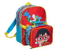 (One Size) Ryans World Backpack With Lunch Bag Kids Boys School Matching Detachable Bag Set