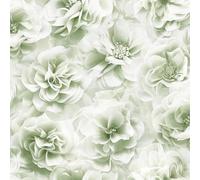 (One Size, Sage Green) Debona Bloom Floral Wallpaper