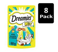Dreamies Cat Treats Mix - Salmon & Cheese - 8 x 60 g