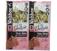 (One Size, Salmon & Trout) Webbox Cats Delight Tasty Sicks (Pack Of 12)