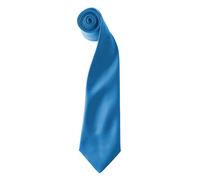 (One size, Sapphire) Premier Colours Mens Satin Clip Tie (Pack of 2)