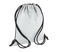 (One Size, Silver) Bagbase Reflective Drawstring Bag