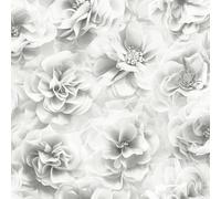 (One Size, Silver) Debona Bloom Floral Wallpaper