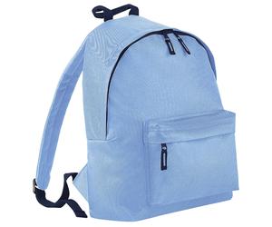 (One Size, Sky Blue/French Navy) Bagbase Fashion Backpack / Rucksack (18 Litres)