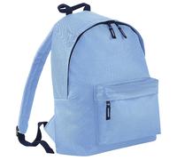 (One Size, Sky Blue/French Navy) Bagbase Fashion Backpack / Rucksack (18 Litres) (Pack Of 2)