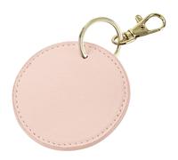(One Size, Soft Pink) Bagbase Boutique Circular Leather-Look PU Keyclip