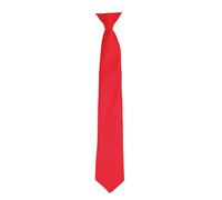 Premier Men's Colours Satin Clip Tie in Red Premier Red One Size