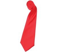 (One Size, Strawberry Red) Premier Mens Plain Satin Tie (Narrow Blade)