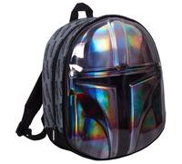 (One Size) The Mandalorian Helmet Bag 3D Metallic Star Wars Backpack Kids School Travel Bag