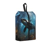 One Size Travel Shoe Storage Bag, Huge Killer Whales Print Foldable Dust-Proof Shoe Packing Organizer, Gifts for Women and Men