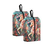 One Size Travel Shoe Storage Bag, Pink Paper Cut Unicorn Print Foldable Dust-Proof Shoe Packing Organizer, Gifts for Women and Men