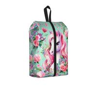 One Size Travel Shoe Storage Bag, Pink Unicorn Print Foldable Dust-Proof Shoe Packing Organizer, Gifts for Women and Men