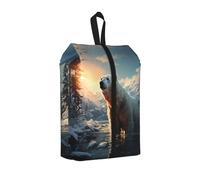 One Size Travel Shoe Storage Bag, Polar Bear in Winter Print Foldable Dust-Proof Shoe Packing Organizer, Gifts for Women and Men