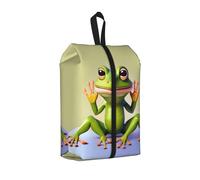 One Size Travel Shoe Storage Bag, The Funny Frog Doing Yoga Print Foldable Dust-Proof Shoe Packing Organizer, Gifts for Women and Men
