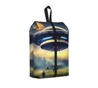 One Size Travel Shoe Storage Bag, UFO Landing Print Foldable Dust-Proof Shoe Packing Organizer, Gifts for Women and Men